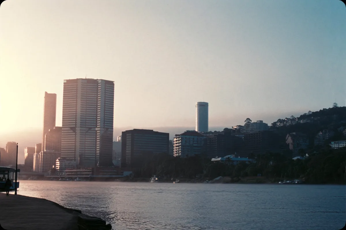 The Brisbane river and city skyline at first light